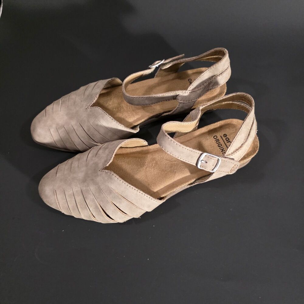 Earth Origins Suede Close Toe Sandals Beige sz 7.5M - Picture 2 of 12
